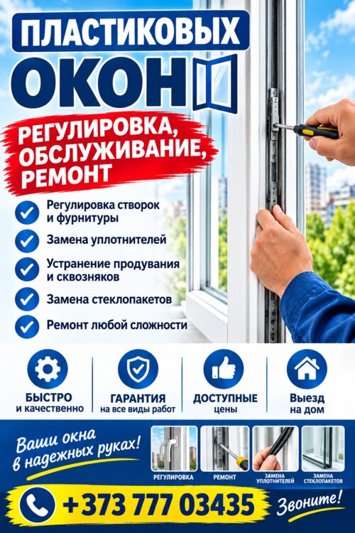 Пластиковые окна. Ремонт, регулировка, обслуживание.
