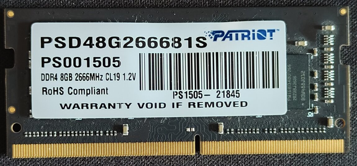 DDR4 8 ГБ (один модуль) 2666 МГц