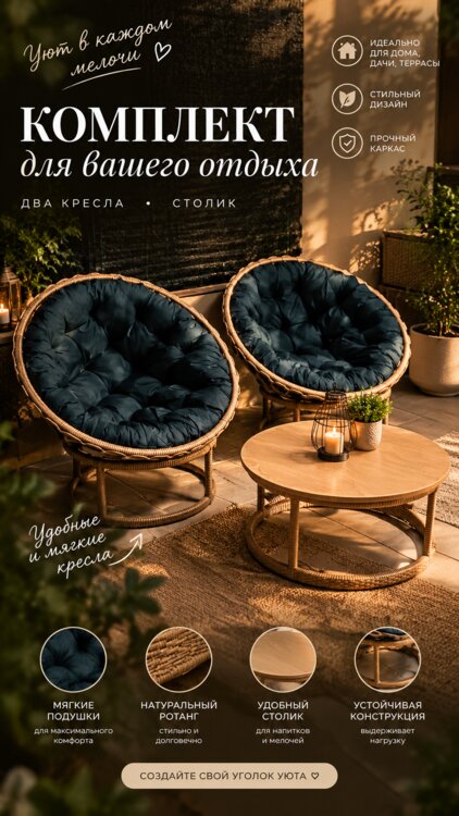 Уличная мебель из искусственного ротанга