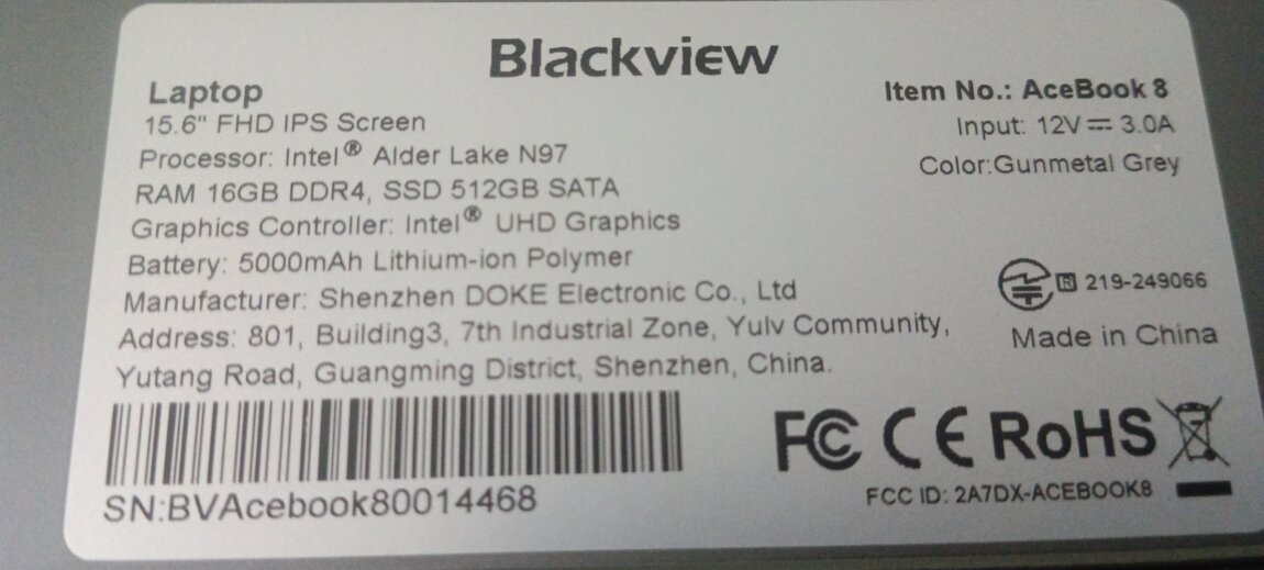 Продам ноутбук blackview AceBook 8,не работает материнская плата