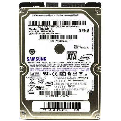 Samsung HDD 320GB 2.5” — надёжный жёсткий диск для ноутбука или ПК