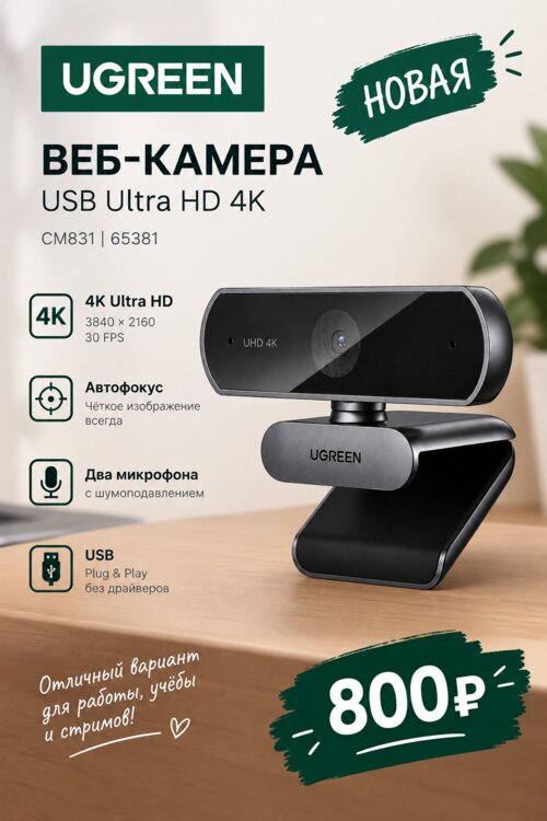 Продам вебкамеру UGREEN