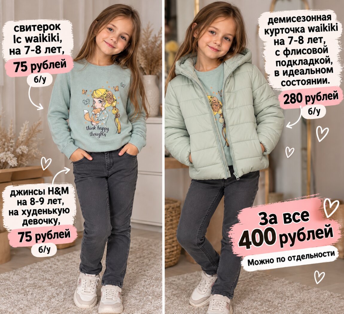 Продам новую и б/у одежду для девочки от 0 до 15 лет