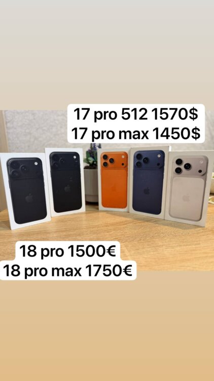 iPhone 17 pro max 1 TB orange 1550$