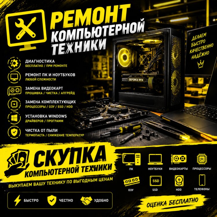 Ремонт обслуживание скупка компьютерной техники