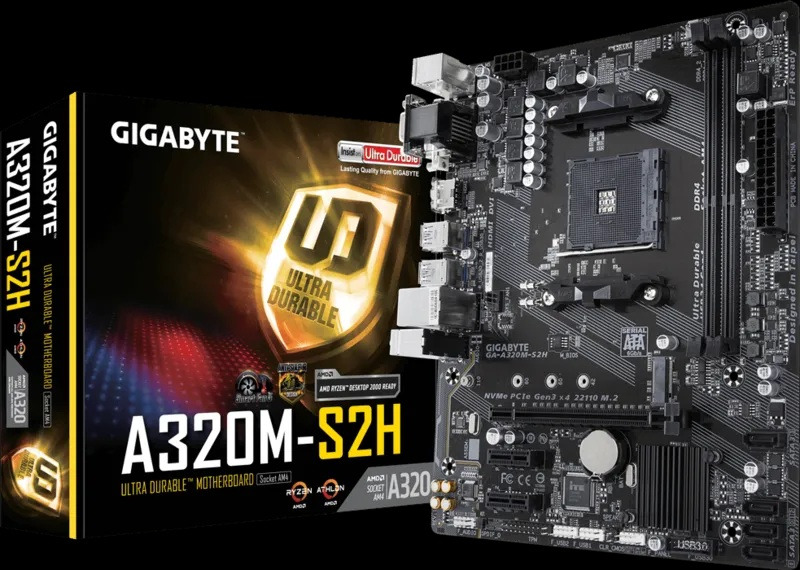 Продам мат. плату GIGABYTE GA-A320M-S2H + Ryzen 5 1600