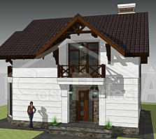 Casa din cotilet 120 mp cu arhitectura clasica.