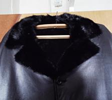 Дубленка двойная черн - отл. состояние - раз. 60-62 (8XL) - 8000= руб.
