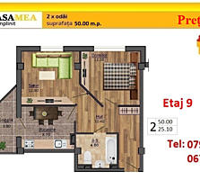 Botanica! Apartament 2 odai 50 m. p - 29 900 €! Bloc dat in exploatare