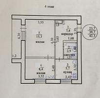 Двухкомнатная квартира 42 м2, ул. Севстопольская №28"а", 4 этаж, 7500$