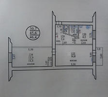 Двухкомнатная квартира 46 м2, ул. Гвардейская дом №12, 2 эт. /5, 15000$