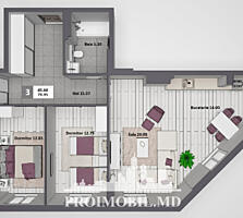De vânzare apartament cu 3 camere și suprafața totală 80 mp. ...