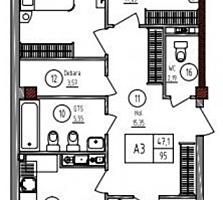 Spre vânzare apartament cu 3 camere suprafața 95 mp. A mplasat ..
