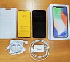 Новый iPhone 10/X 64GB в цвете Silver + EarPods + защитное стекло