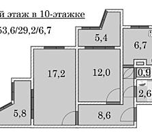 Двухкомнатная на Северном, 3 этаж, район школы