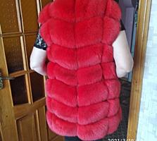 Красная натуральный мех.. розовая искусственный мех