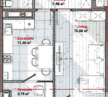 Se vinde apartament cu o suprafață de 42,85 m2, în complexul Solaris, 