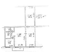 3-х комнатная квартира, 59 м², Центр, Каменка