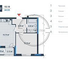 Продаж 1к.кв. в ЖК Причал 8, вул. Канальна 8, 44/15/16 кв.м, 3/25 ...