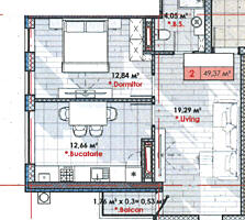 Se vinde apartament 49,37 m2, în complex Solaris, Telecentru șos. ...