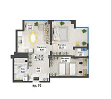 Se vinde apartament cu 2 odăi şi living complexul Inamstro ARTIMA 4, .