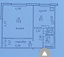 Большая 1 комн квартира 39 КВ, Центр, Орхидея, 1/10