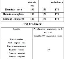 Traduceri Переводы 1 документа ЗАГС= 100 лей