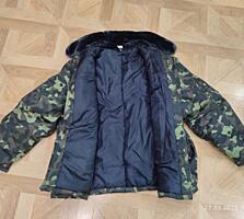 Куртка камуфлированная теплая с меховым воротником