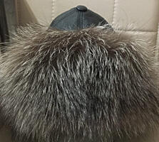 Шапка натуральная кожа, натуральный мех