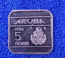5 флоринов 1996 года Нидерланды страна ARUBA