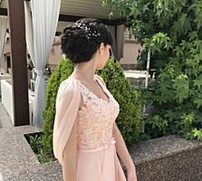 Продам нежное вечернее платье цвета персик.