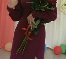 Платье в пол бордового цвета