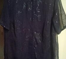 Новая нарядная блуза немецкий 46р-р (52), цвет: темно синий.