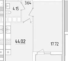 Продам квартиру 44.02 кв. м., 13/24, новый дом, жк 67-я Жемчужина.