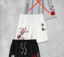 Шорты в японском стиле с принтами, размер S