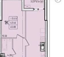 363701-комнатная квартира в ЖК «Эллада»Площадь ...