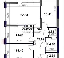 Продаж 3-кімнатої квартири в новому ЖК Great.Загальна площа квартири .