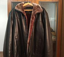 Мужская кожаная зимняя куртка, XXL