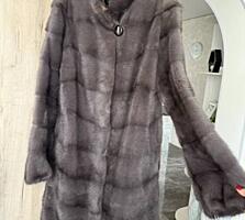 Голубая норковая шуба