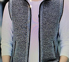 Кардиган-жилет на молнии теплый, со стоячим воротником, Х, XL, новый