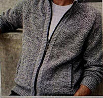 Кардиган-пуловер мужской на молнии, стоячий воротник, X, XL, новый