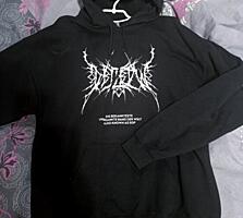 Оверсайз чёрный худи, батник и костюм в полоску