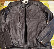 Куртка кожаная с утеплителем, мужская (размер S)