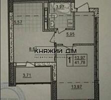 Спальня 14 км2, кухня 14м2; Санузел 4м2, балкон - 2.7 кв.м. застеклен 