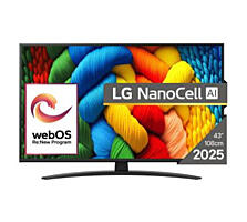 Tелевизор nanoCell LG 43nano81A3A, Smart, Ultra HD 4K, HDR, 108 см