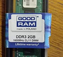 Оперативная память ddr3 2gb 1600 mhz GOODRAM- 1 шт. -для ПК