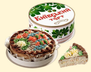 Киевский торт Roshen из Киева на заказ, с конвейера к Вам в руки.