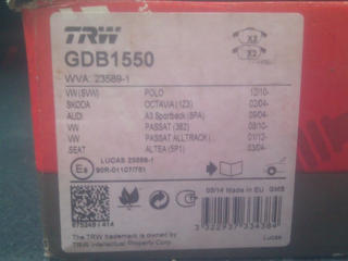 Продам колодки передние TRW GDB1550 для WV. AUDI. SKODA. SEAT