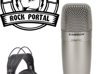 Конденсаторный микрофон Samson C01UPro и наушники Samson SR850