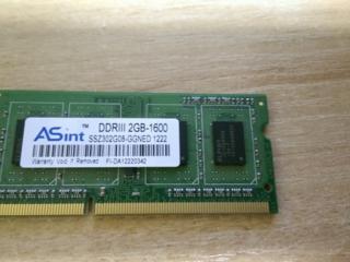Продам DDR3 2Gb 1600 MHz.